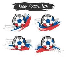 Satz des Symbols der russischen Fußballnationalmannschaft auf lokalisiertem Hintergrund. Aquarellfarbe Stil. flaches Design . Vektor für den internationalen WM-Turnierpokal 2018.