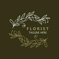 Florist Logo schön Blumen- Blatt und Blume Vektor Kunst, Symbol Grafik Dekoration Geschäft Hochzeit Vorlage