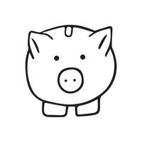 Hand gezeichnet Schwein Schweinchen Bank Illustrationen. vektor