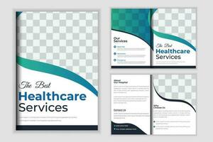 medicinsk bi-faldigt broschyr design mall för din företag vektor