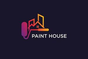 Haus Gemälde Logo Vektor mit modern Konzept Design