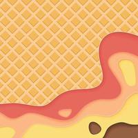 Waffel Textur Eis Sommer Hintergrund vektor