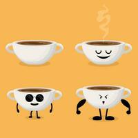 karaktär vektor illustration av en kaffe kopp