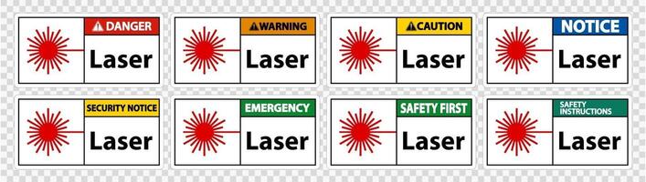 Lasersymbolzeichensymbolzeichen auf transparentem Hintergrund isolieren, Vektorillustration vektor