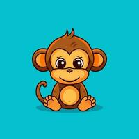 süß Affe Kind Karikatur Maskottchen Charakter. Vektor Illustration