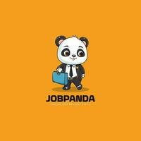 süß bezaubernd Karikatur Panda tragen ein passen und Tragen ein Tasche. Panda tragen passen Maskottchen Logo Vektor Illustration