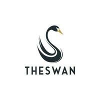 Schwan Symbol Logo Design Vorlage. Silhouette von ein Schwan Bildung das Brief s Logo Vektor Illustration