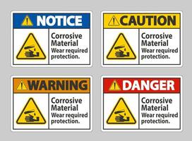 ätzende Materialien, Verschleiß erforderlich Schutz vektor