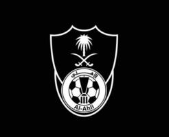 al ahli klubb logotyp symbol vit saudi arabien fotboll abstrakt design vektor illustration med svart bakgrund