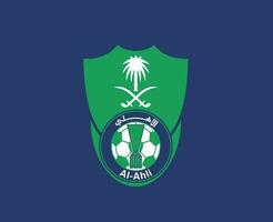 al ahli klubb logotyp symbol saudi arabien fotboll abstrakt design vektor illustration med blå bakgrund
