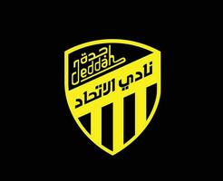 al ittihad klubb symbol logotyp gul saudi arabien fotboll abstrakt design vektor illustration med svart bakgrund