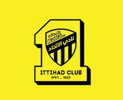 al ittihad klubb logotyp symbol saudi arabien fotboll abstrakt design vektor illustration med gul bakgrund