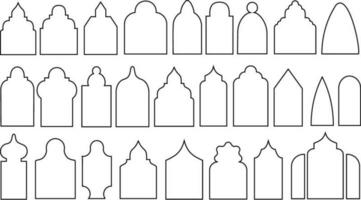 arabisch Türkisch Fenster, Schlaganfall, Gliederung Rahmen einstellen vektor