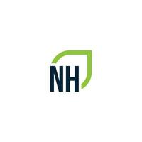 Brief nh Logo wächst, entwickelt, natürlich, organisch, einfach, finanziell Logo geeignet zum Ihre Unternehmen. vektor