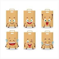 tecknad serie karaktär av mat väska med leende uttryck vektor