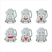 tecknad serie karaktär av elektrisk vattenkokare med leende uttryck vektor