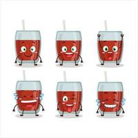 tecknad serie karaktär av äpple juice med leende uttryck vektor
