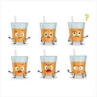 tecknad serie karaktär av papaya juice med Vad uttryck vektor