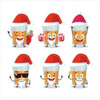 Santa claus Emoticons mit Papaya Saft Karikatur Charakter vektor