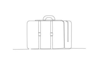 Single kontinuierlich Linie Zeichnung groß Reise Tasche modern zuversichtlich dynamisch einer Linie zeichnen Grafik Design Vektor Illustration