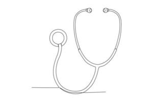 Vektor Single einer Linie Zeichnung Stethoskop medizinisch Ausrüstung Konzept kontinuierlich Linie zeichnen Design Grafik Vektor Illustration