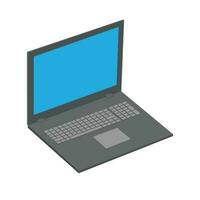 realistisch Perspektive Vorderseite Laptop mit Tastatur isoliert Neigung 45 Grad. Computer Notizbuch mit Blau Bildschirm Vorlage. Vorderseite Aussicht von Handy, Mobiltelefon Computer mit Tastenfeld Hintergrund. Digital Ausrüstung ausgeschnitten. vektor