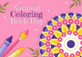 nationell färg bok vektor illustration på 2 augusti med färgad pennor till dra bild i platt tecknad serie hand dragen bakgrund mallar