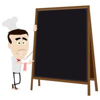 Chef Cook Holding En Blackboard vektor