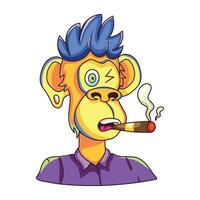 modisch Affe Rauchen vektor