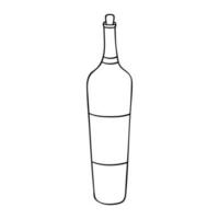 hand dragen vin flaska illustration. alkohol dryck ClipArt i klotter stil. enda element för design vektor