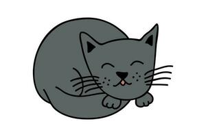 hand dragen katt ClipArt. söt sällskapsdjur klotter vektor