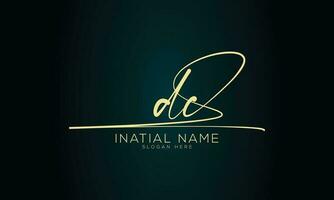 dc Initiale Handschrift Unterschrift Logo Design vektor