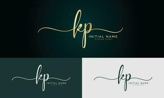 kp Initiale Handschrift Unterschrift Logo Design vektor