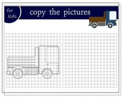 kopia en bild, ett pedagogisk spel för barn, en tecknad serie bil, en cabriolet. vektor illustration på en vit bakgrund