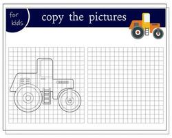 kopia en bild, ett pedagogisk spel för barn, en tecknad serie bil, en cabriolet. vektor illustration på en vit bakgrund