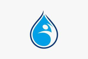 abstrakt Mensch Körper und Wasser fallen Symbol zum besser Gesundheit von Wasser trinken Logo, Symbol, Design, vektor