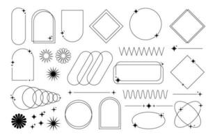 modern minimalistisk estetisk svart tunn linje element uppsättning. vektor