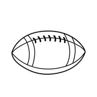 Rugby Ball Gliederung Vektor Symbol. Gekritzel Linie skizzieren. Sport Element