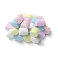 realistisch detailliert 3d Pastell- farbig flauschige Marshmallows. Vektor