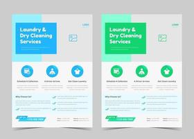 Tvättservice flygblad mall. kreativ tvättservice affisch. tvättstädning service broschyr mall vektor