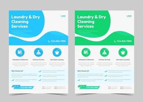 Tvättservice flygblad mall. kreativ tvättservice affisch. tvättstädning service broschyr mall vektor