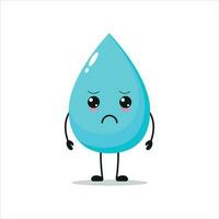 düster Wasser fallen Stand allein. aqua Aktivität Vektor Illustration eben Design.