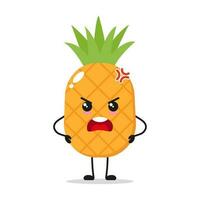 Single wütend Ananas Obst Vektor Illustration