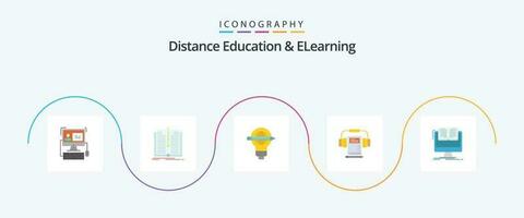 Entfernung Bildung und E-Learning eben 5 Symbol Pack einschließlich dokumentieren. Kopfhörer. Erfolg. Audio. Licht vektor