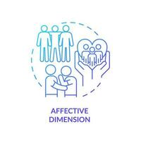 affektiv dimensionera blå lutning begrepp ikon. sel aktivitet. delad värden. gced socio emotionell Kompetens abstrakt aning tunn linje illustration. isolerat översikt teckning vektor