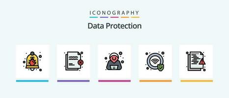 Daten Schutz Linie gefüllt 5 Symbol Pack einschließlich sperren. Sicherheit. Speicher. Verschlüsselung. Sicherheit. kreativ Symbole Design vektor