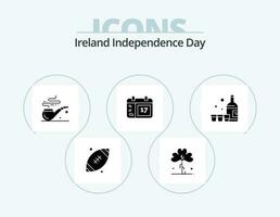 Irland Unabhängigkeit Tag Glyphe Symbol Pack 5 Symbol Design. Flasche. Irland. Pflanze. Datum. Kalander vektor