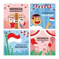 oberoende dag av indonesien firande kort vektor