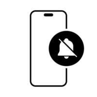 underrättelse av smartphone ikon vektor. tyst läge mobil telefon tecken symbol vektor