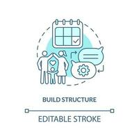 bauen Struktur Türkis Konzept Symbol. Entwicklung Chancen zum Kommunikation abstrakt Idee dünn Linie Illustration. isoliert Gliederung Zeichnung. editierbar Schlaganfall vektor